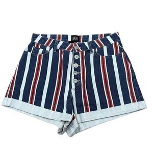 BDG Urban Outfitters Mom Shorts Women's 29 Multicolor Striped Cuffed Button-Fly